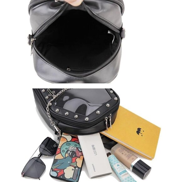 Gothic Coffin Shaped Purse for Women Halloween Shoulder Bag and Backpack - Picture 9 of 9